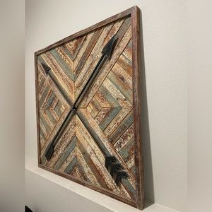 40” x 40” all wood art with metal arrows